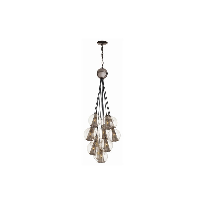 Laura Kirar 8 - Light Pendant, Brown Nickel/Smoke, 51" H x 28" W x 28" D