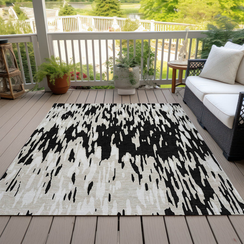 Aleighna Area Rug with Non-Slip Backing, Rectangle 8' x 10'