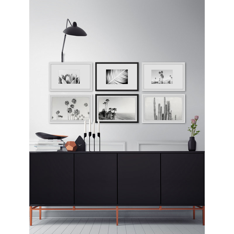 Été noir et blanc - ensemble de 6 reproductions de photos encadrées, H 12 po x l 8 po