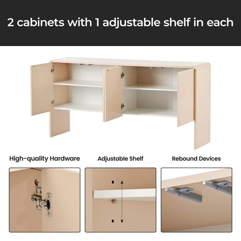60'' Sideboard, Apricot Cream