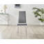 Marietta Chrome Metal and White High Gloss Dining Table Set - 4 Luxury Velvet Dining Chairs-88999636