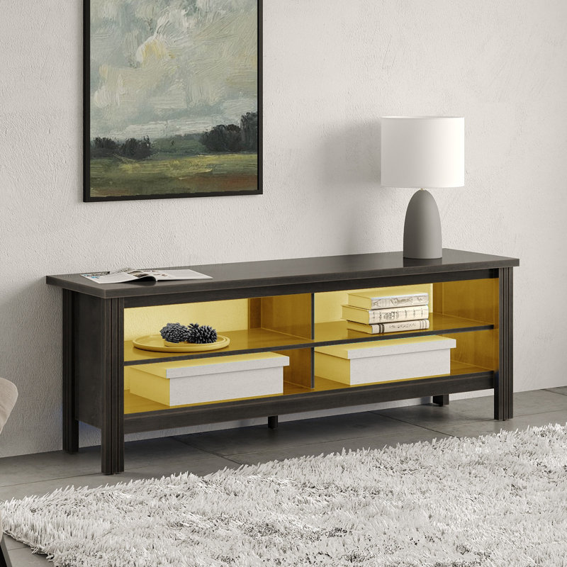 Anabeth Unfinished TV Stand for TVs up to 65", Black