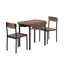 Ensemble de table de salle à manger ronde à abattants avec 2 chaises, plateau en MDF brun riche et structure en métal, conception pliable compacte pour les petites cuisines