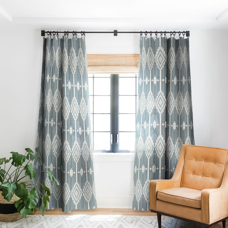 Heather Dutton West End Midnight Linen 1pc Blackout Window Curtain Panel, 50" W x 108" L