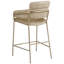 Tabouret de comptoir en velours beige Yara-75000047