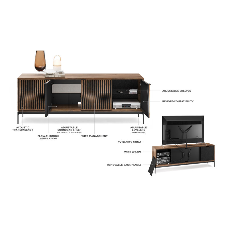 Elements - Cabinet with Console Base - Tune Door, Natural Walnut