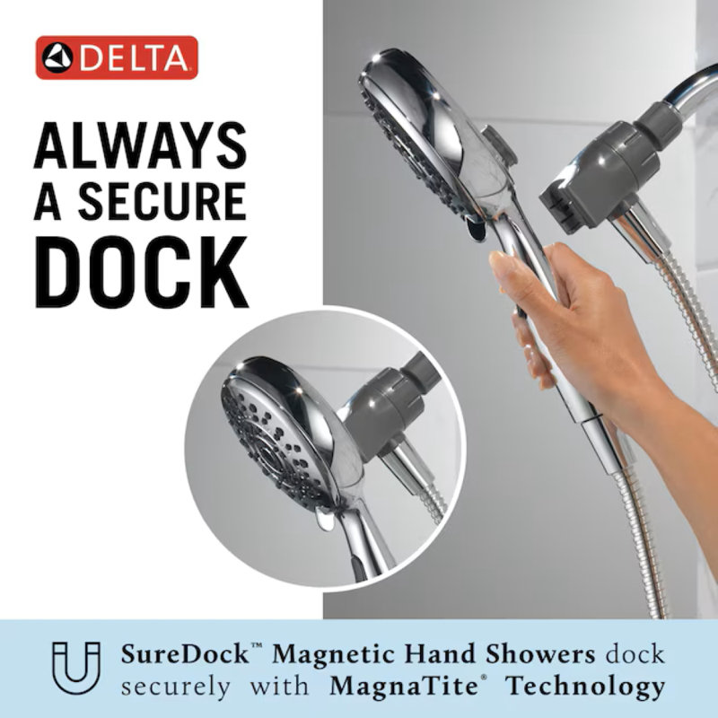 6-Setting SureDock Magnetic Hand Shower, Chrome