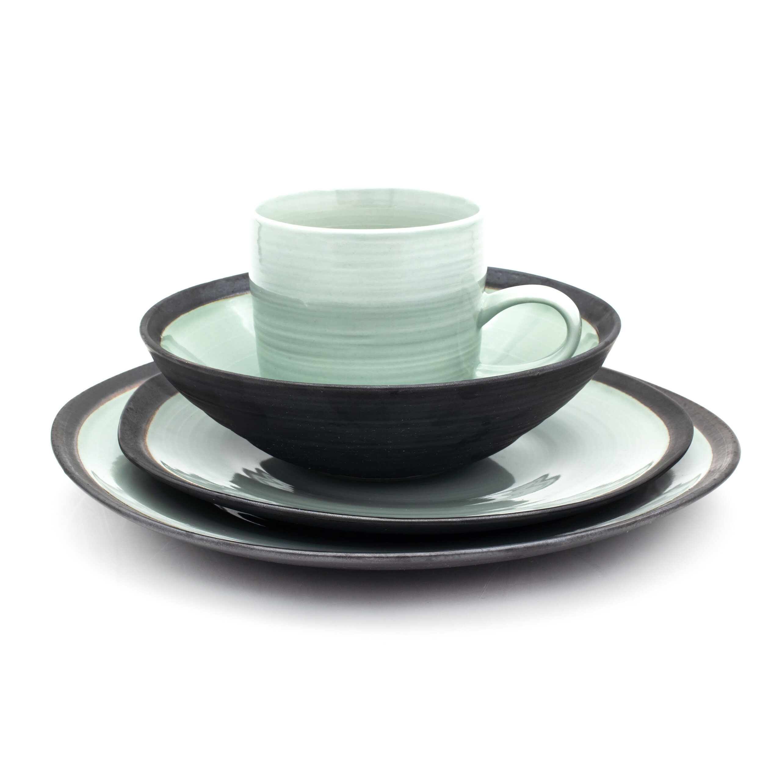 Solid Black 12-Piece Dinnerware Set