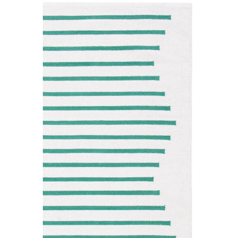 Tapis rayé en coton tissé à la main Esveidy, Rectangle 6 pi x 9 pi