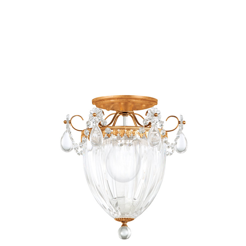 Bagatelle 3 - Light Semi Flush Mount, French Gold, Heritage Crystal
