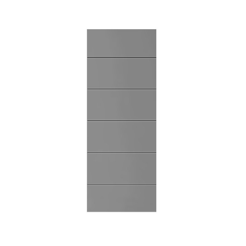 Porte de grange lambrissée peinte en bois sans trousse de quincaillerie d'installation, 30 po x 80 po, Gris clair