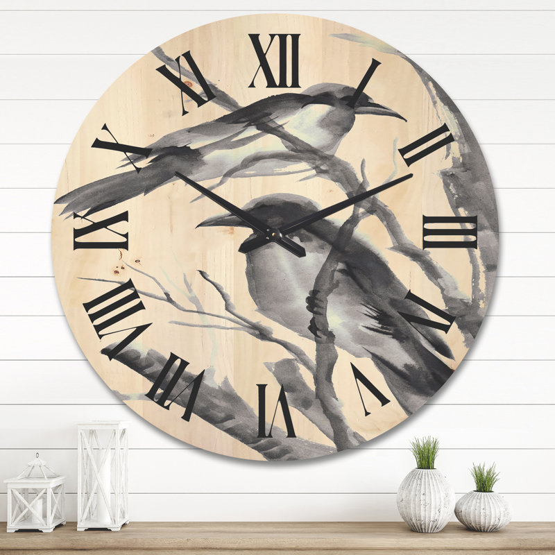 Horloge murale monochrome en bois, Très grand