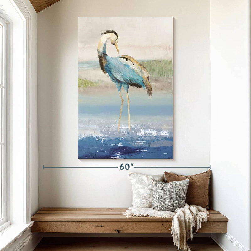 Brampt Heron On The Beach II, 51" H x 34" W
