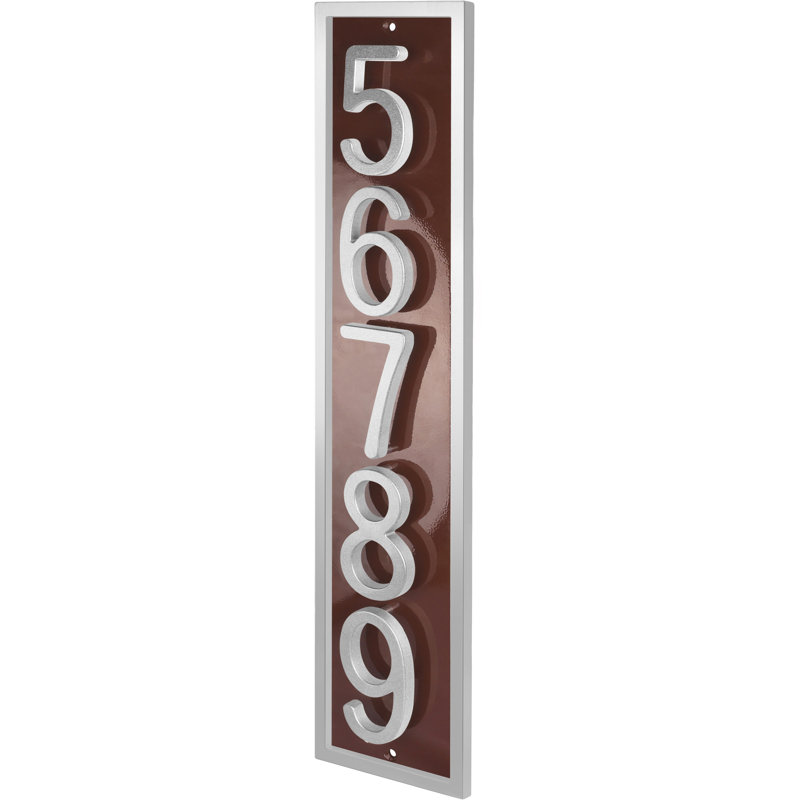 Plaque d'adresse flottante en aluminium Royal Shade, Blanc, Oui, Brun