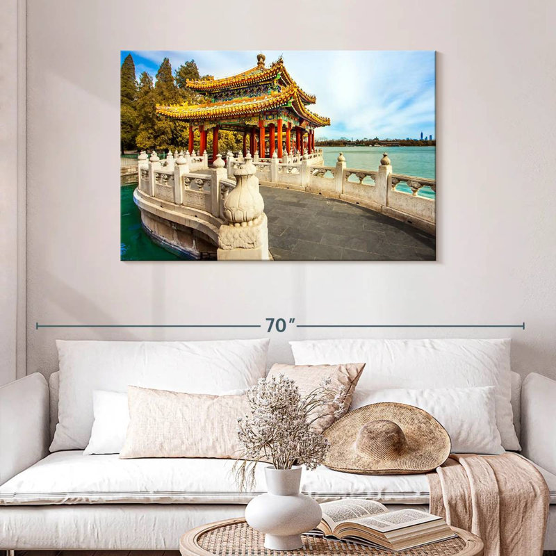 Pagoda In Beihai Park, 30" H x 45" W