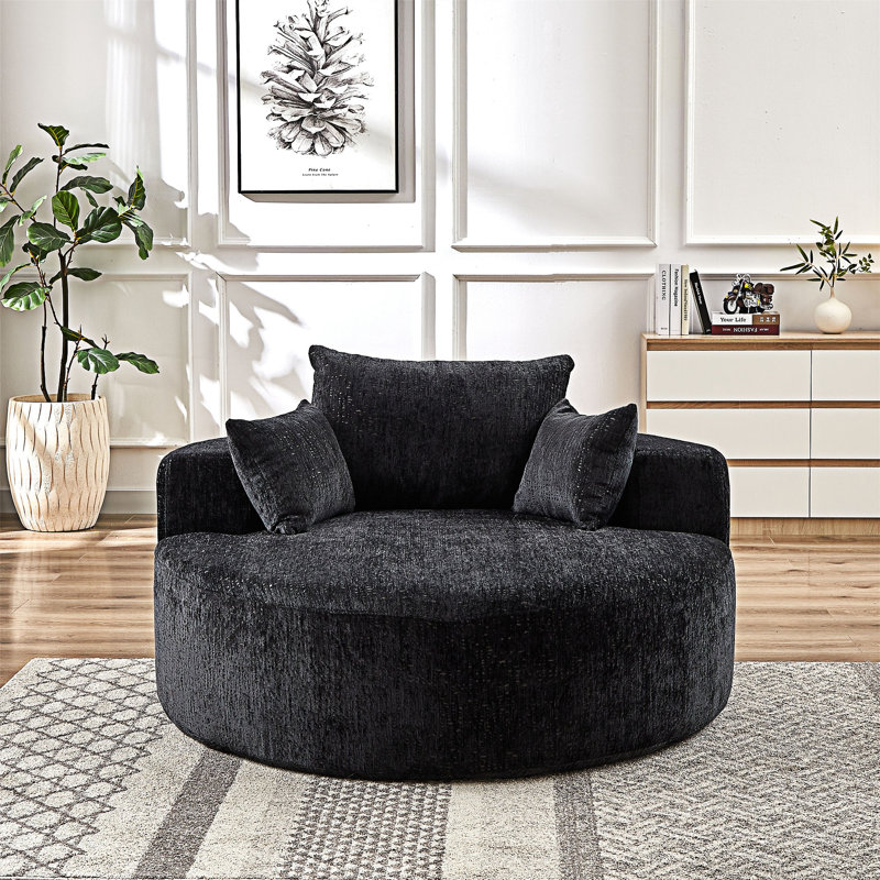 Fauteuil rembourré simple, Black