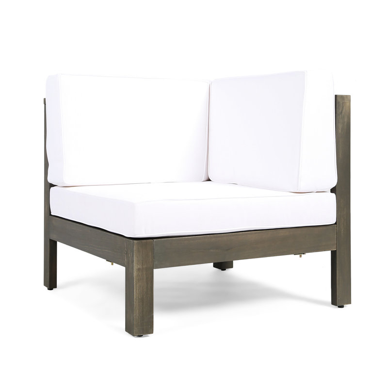 Fauteuil blanc en bois de 30,49 po Profondeur, largeur, hauteur de 26,46 po
