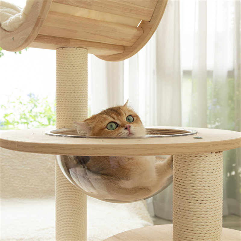 Azar 145cm Transformable Cat Tree, Large Wood Cat Tower