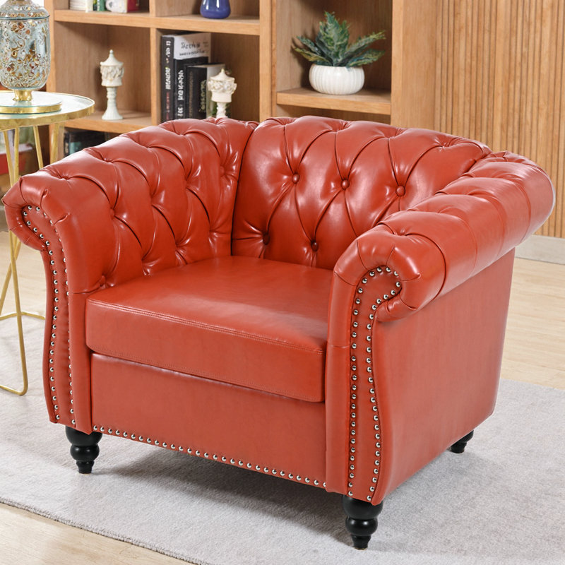Canapé à accoudoirs carrés 38,98 po Daintin, Orange
