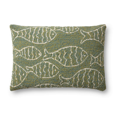 Embroidered Indoor/Outdoor Throw Pillow