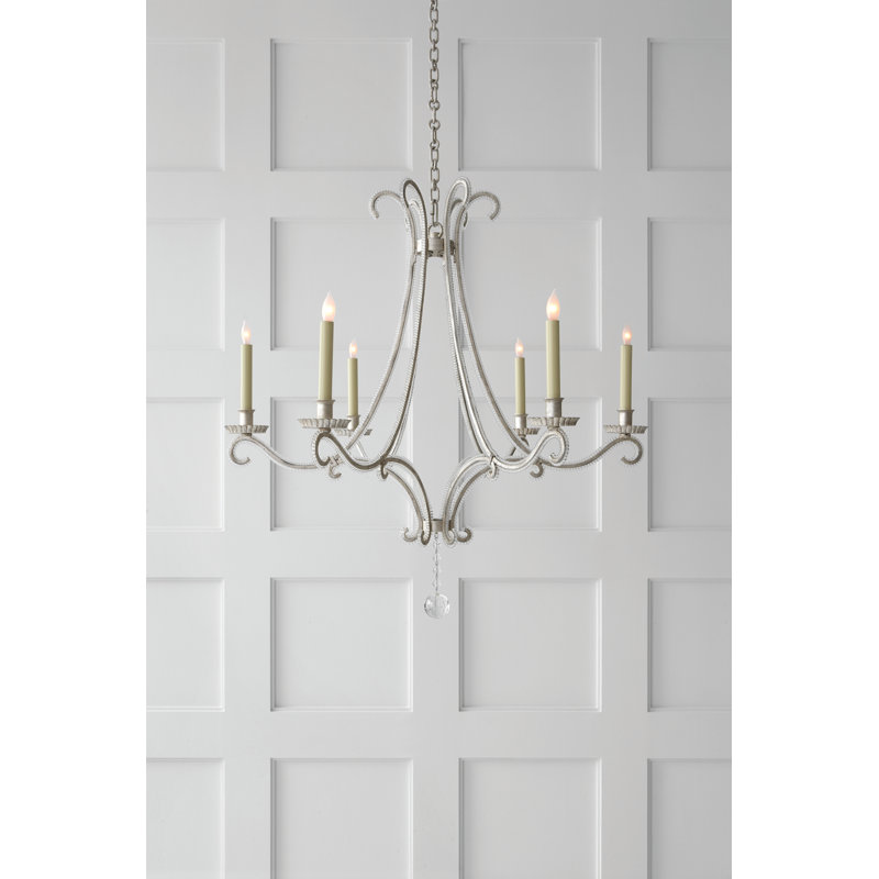 Chapman & Myers Oslo Medium Chandelier, Burnished Silver Leaf