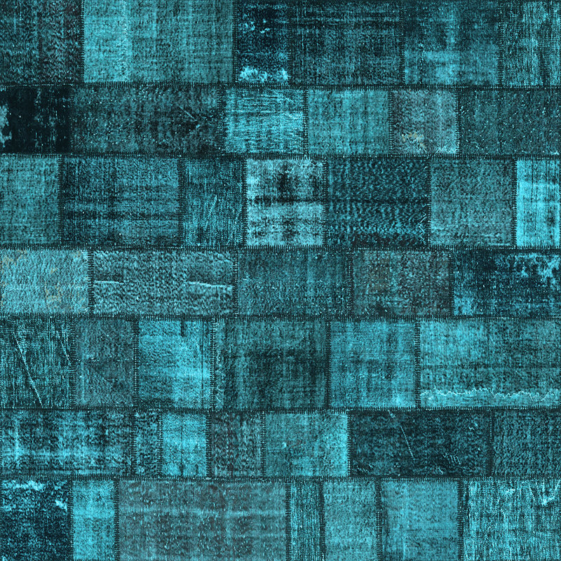 Tapis bleu Patchwork, Carré 6 pi