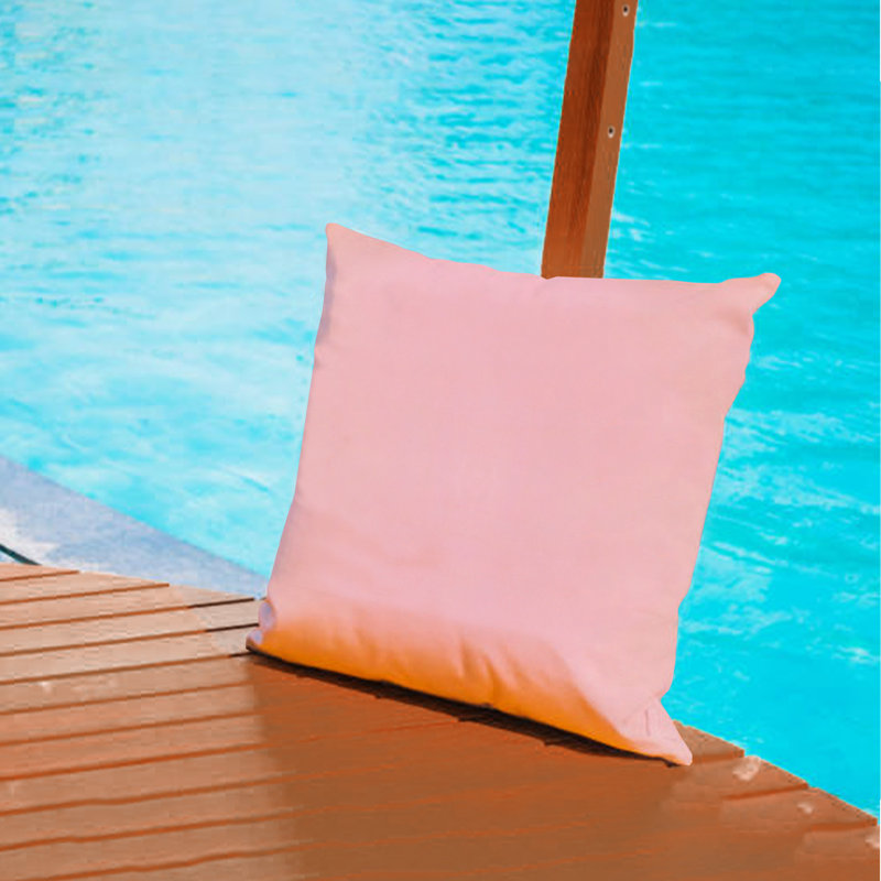 Housse de coussin intérieur / extérieur en polyester Bedding, Rose flamboyant, H 22 po x l 22 po
