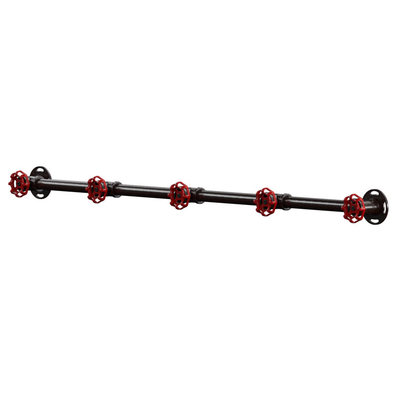 Brideau Steel Wall 5 - Hook Wall Mounted Coat Rack
