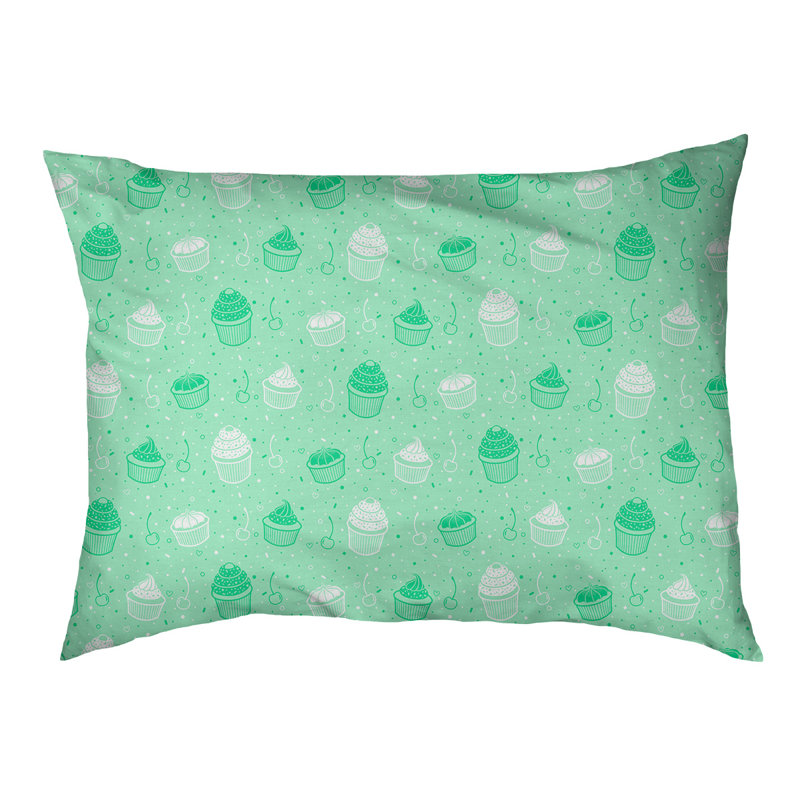 Coussin pour concepteur de chats pour l’extérieur petits gâteaux Byrge, Moyen - L 42,5 po x l 32,5 po, Vert / blanc