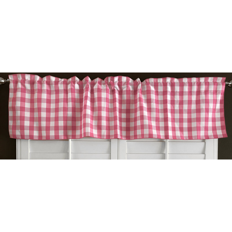 Cantonnière sur mesure l 58 po Haideh Gingham, L 58 po x L 14 po, Corail