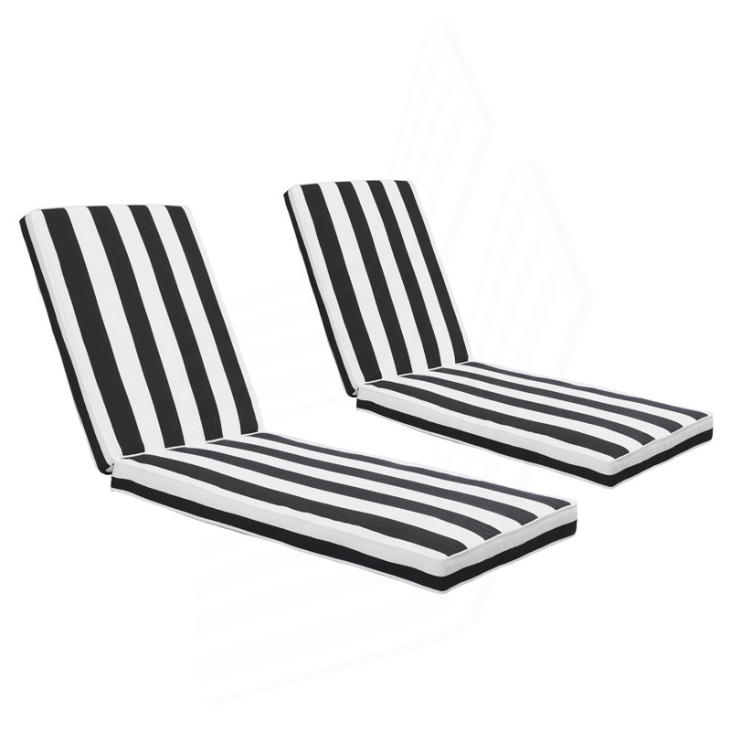 2 pièces Coussin de chaise longue pour l'extérieur