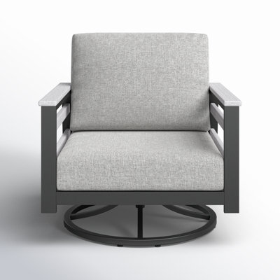 Townsend Metal Outdoor Swivel Rocking Chair with Sunbrella Cushion by Birch Lane