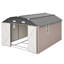 Remise de rangement extérieure en acier galvanisé brun de 1012 pi avec cadre de plancher pour une utilisation intensive, avec construction résistante aux intempéries, grande ouverture de porte, fenêtres transparentes, loquet et évents pour une chaleur efficace