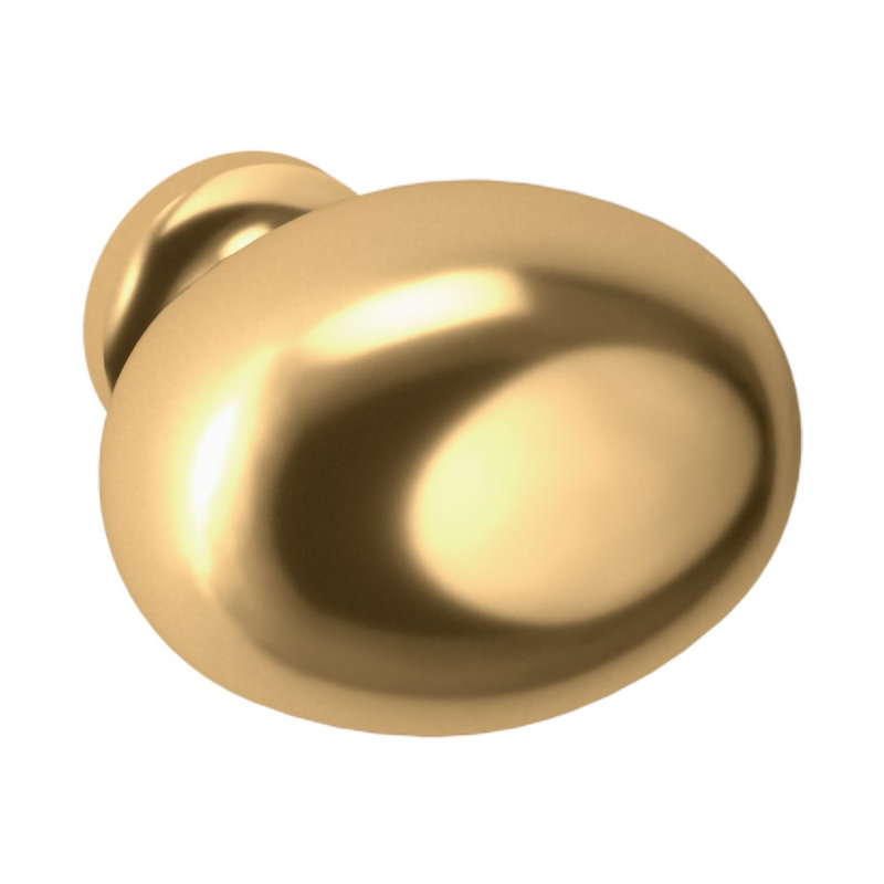 4913 Oval Knob, Polished Brass