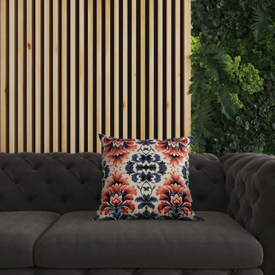 Damask Rapture Faux Suede Throw Pillow