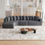 Ensemble de canapé modulaire gauche en chenille, canapé incurvé moderne en forme de nuage avec 10 coussins-118091476