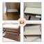 Banc en bois massif rembourré 100% polyester crème et blanc crème-1352058599