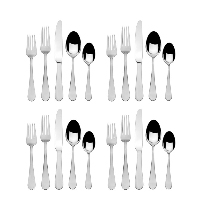 Towle Living Basic 20 Piece Flatware Set, Service For 4, 18/0 Stainless Steel