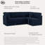 erta® Brady 95.6" Modular Sectional, Easy Assembly, Pocket Coil Comfort, Corduroy Fabric-137139705