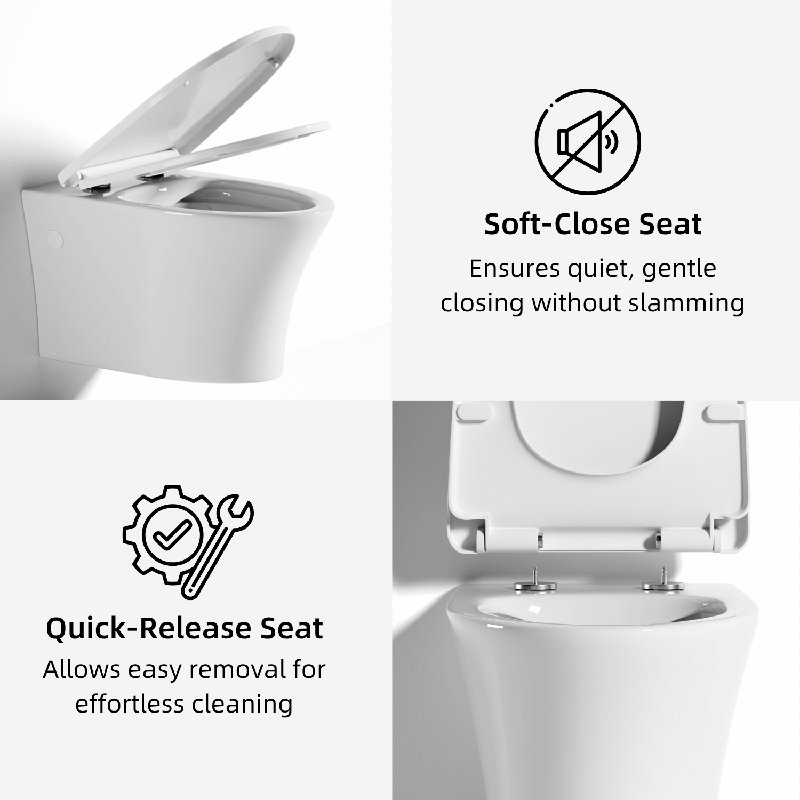 Cuvette de toilette murale allongée avec support de réservoir robuste Los Flexi