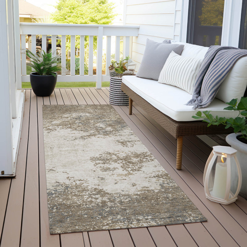  Machine Washable Indoor/Outdoor Chayden ACN1027 Black Rug, Runner 2'3" x 7'6"