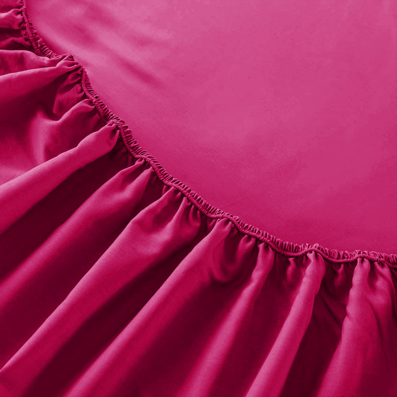 Mieasha Microfiber Plain Weave Fitted Sheet, Single (3'), Pink