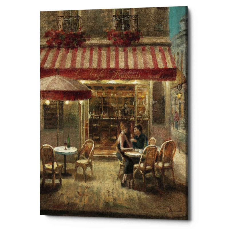 «Paris Cafe II Crop» par Danhui Nai, art mural sur toile, H 54 po x l 40 po x P 1,5 po