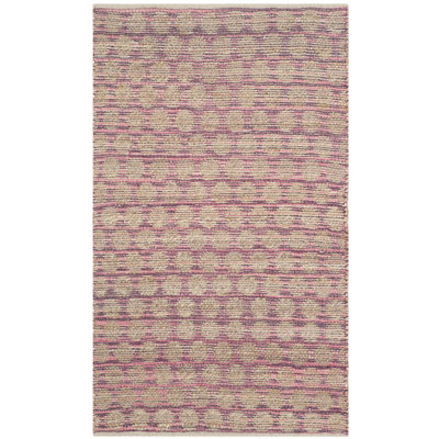 Tapis en jute / coton tissé à la main marron / naturel