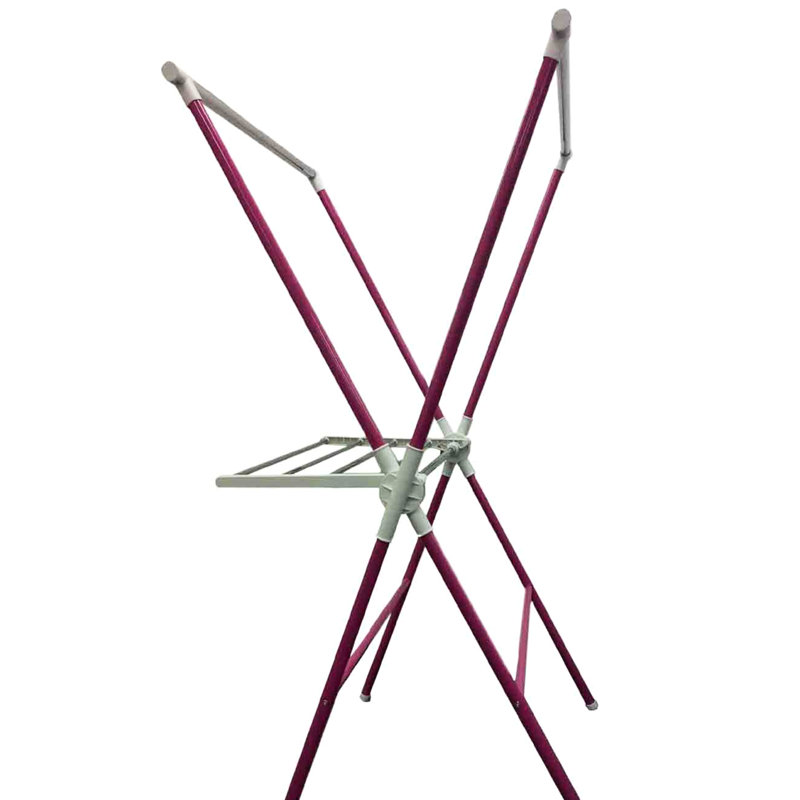 Étendoir à linge pliable rose, 130 cm (51 pouces) - Métal et plastique, facile à utiliser sur un étendoir domestique, pliable pour