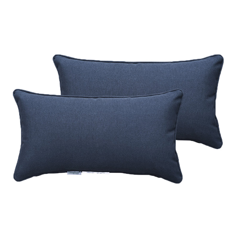 Outdoor Reversible Throw Pillow, Dark Blue