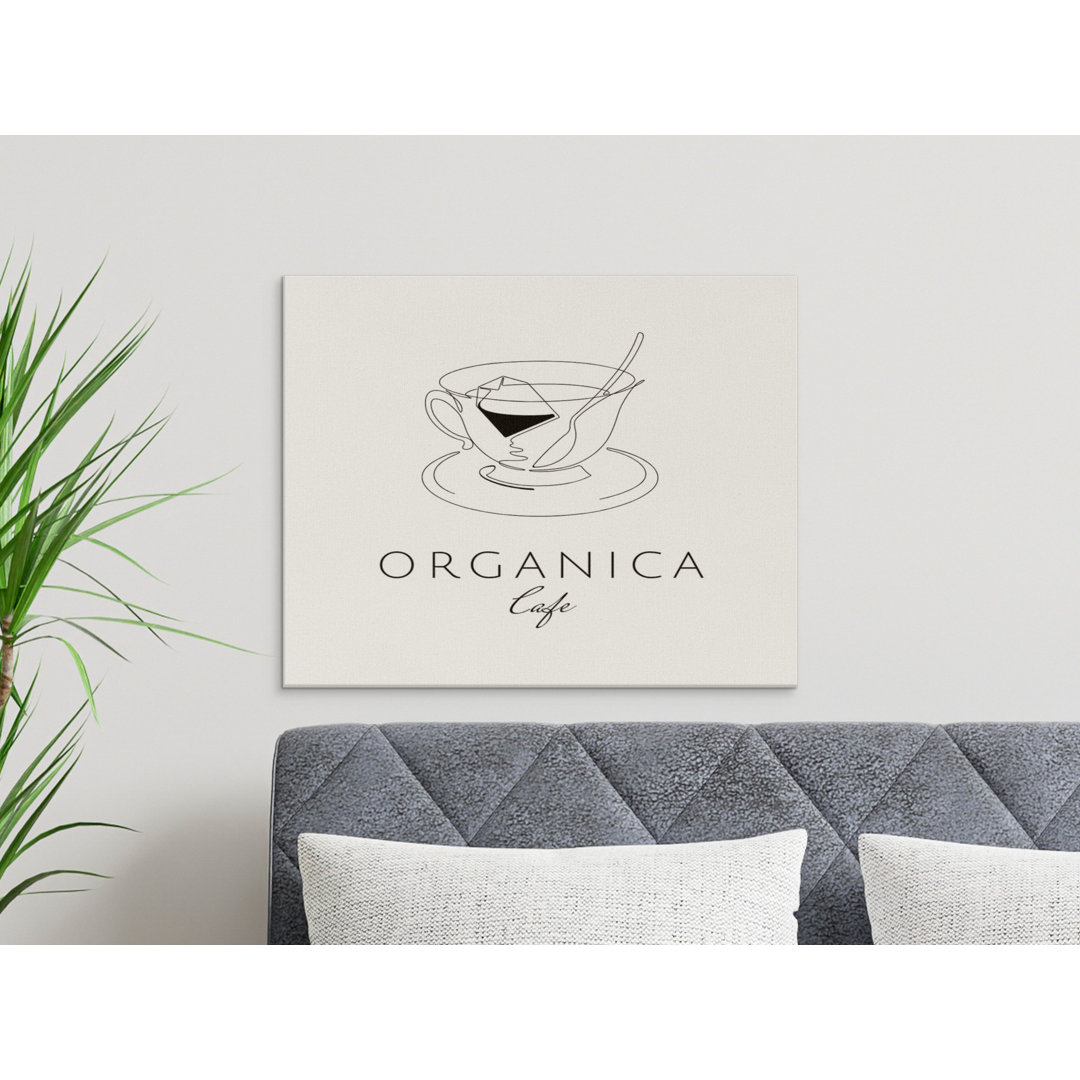 Minimal Teacup Line Art Canvas Print