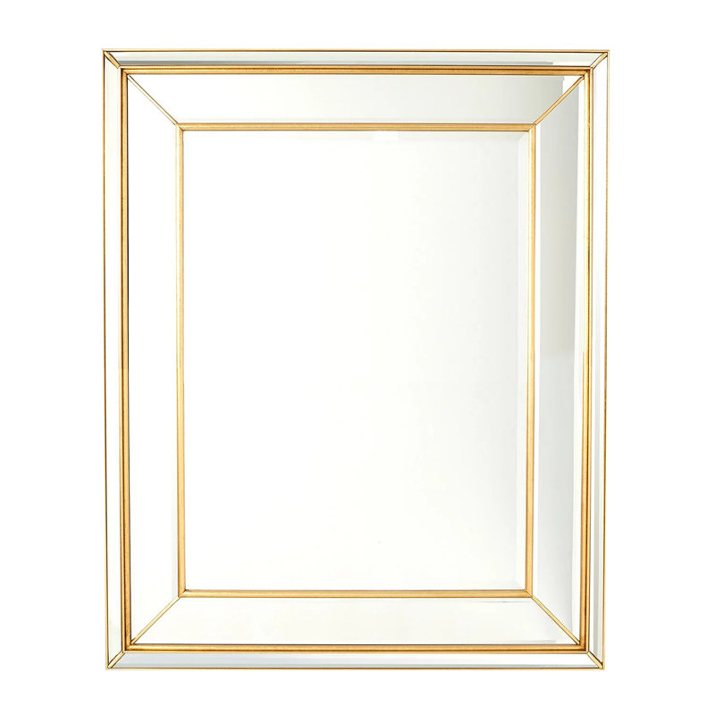 Miroir biseauté sur biseau - feuille d'argent, Or
