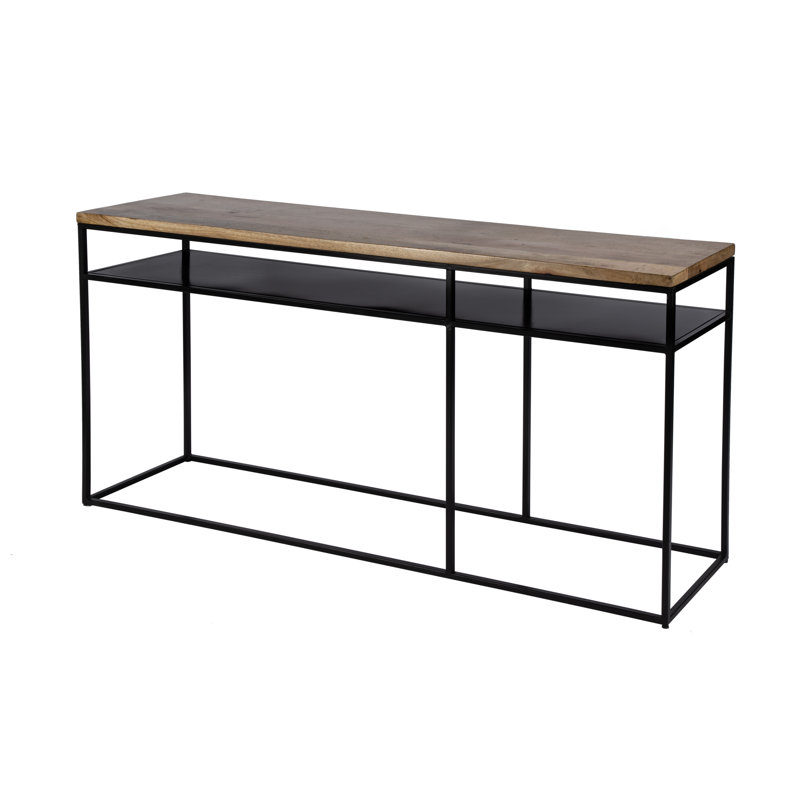  63 po Sutton Console avec tablette ouverte en bois et fer W