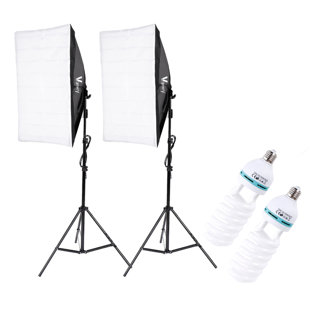 135W Bulb Single Head Soft Light Box Two Lighting Kit (Set of 2)